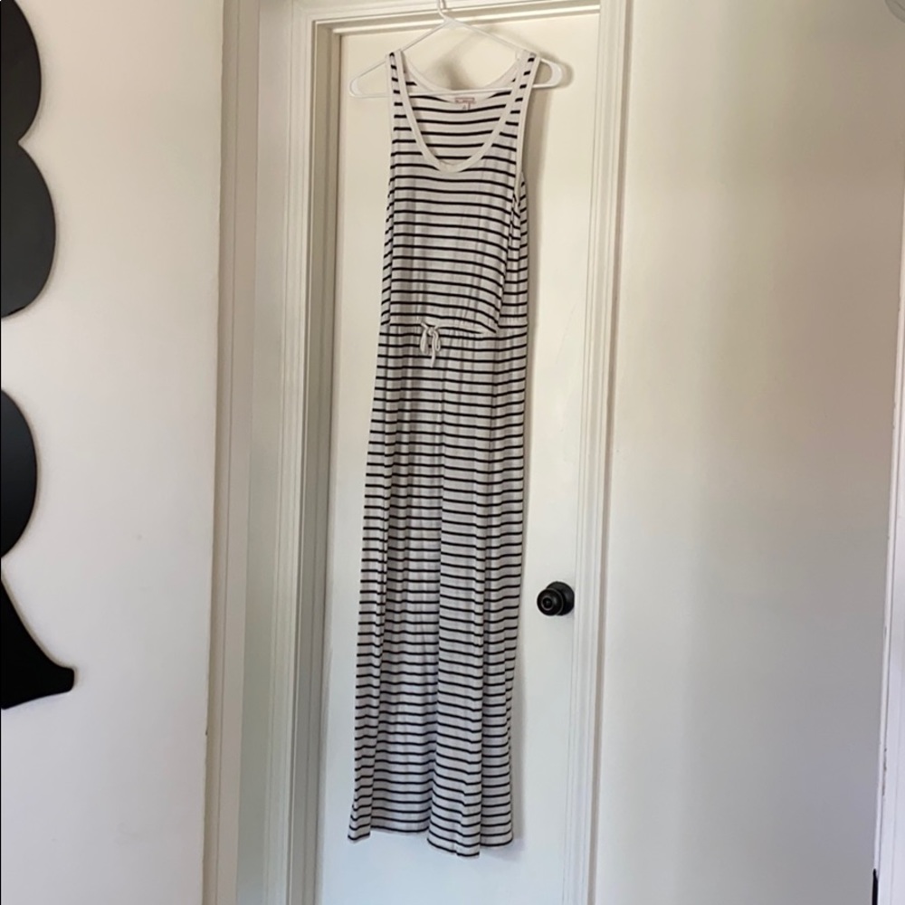 Black/White Striped Maxi Dress